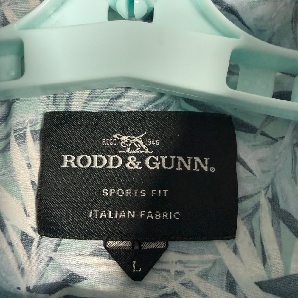 Rodd & Gunn Shirt Mens L Green Palm Leaf Sports Fit Cotton Casual Floral Button - Picture 4 of 8